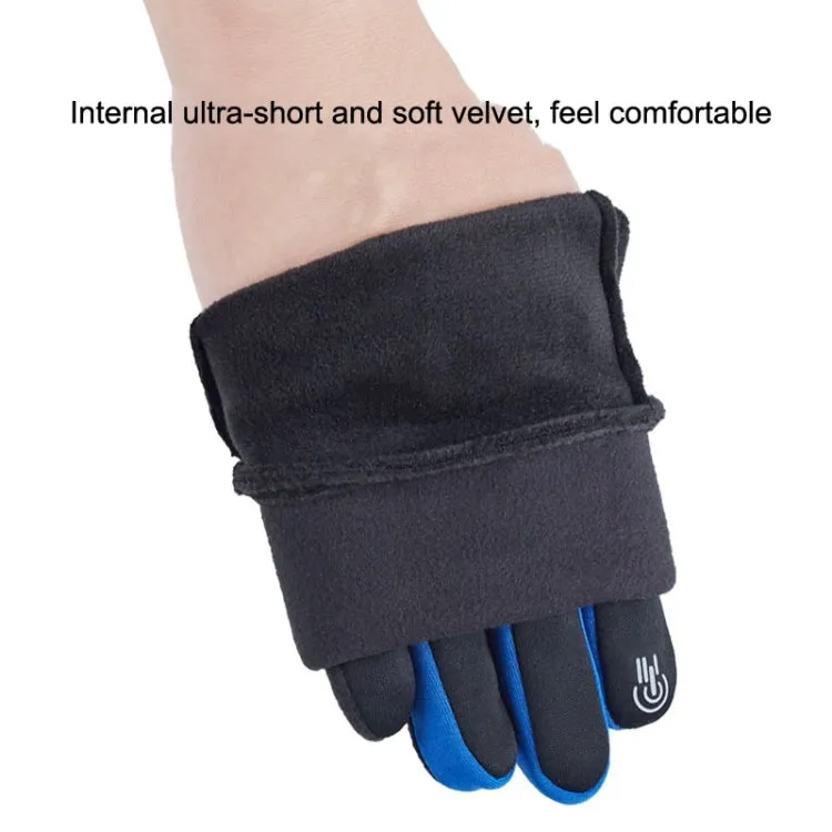 1 Pair Velvet and Thick Cycling Windproof and Cold Warm Gloves, Style: Female Version (Grey)