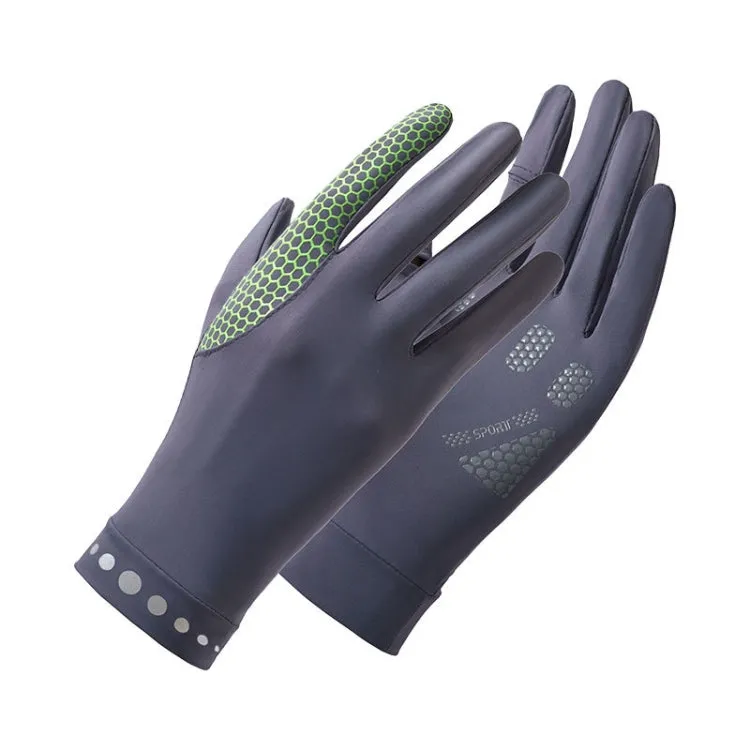 1 Pair XC-14 Riding Driving Sunscreen Anti-UV Fingerless Ice Silk Gloves, Style: Honeycomb (Dark Gray)