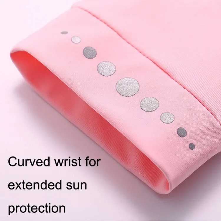 1 Pair XC-14 Riding Driving Sunscreen Anti-UV Fingerless Ice Silk Gloves, Style: Honeycomb (Pink)