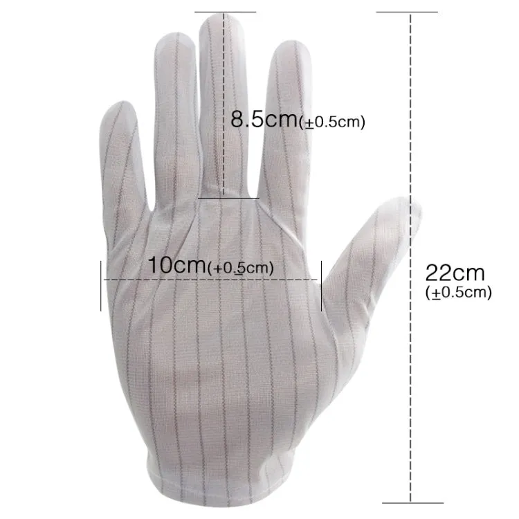 10 Pairs Anti-static Stripe Plastic Gloves, Size：Free Size