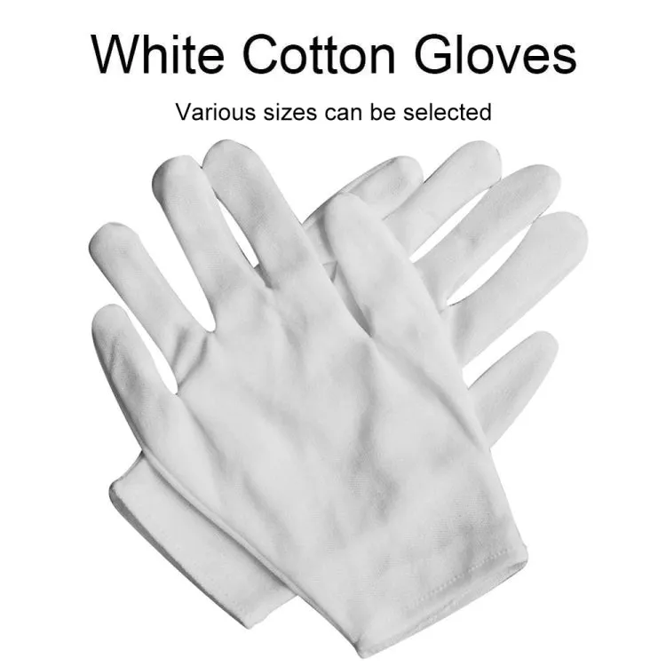 12 Pairs Pure Cotton Working Gloves, Medium Thick Size：Free Size