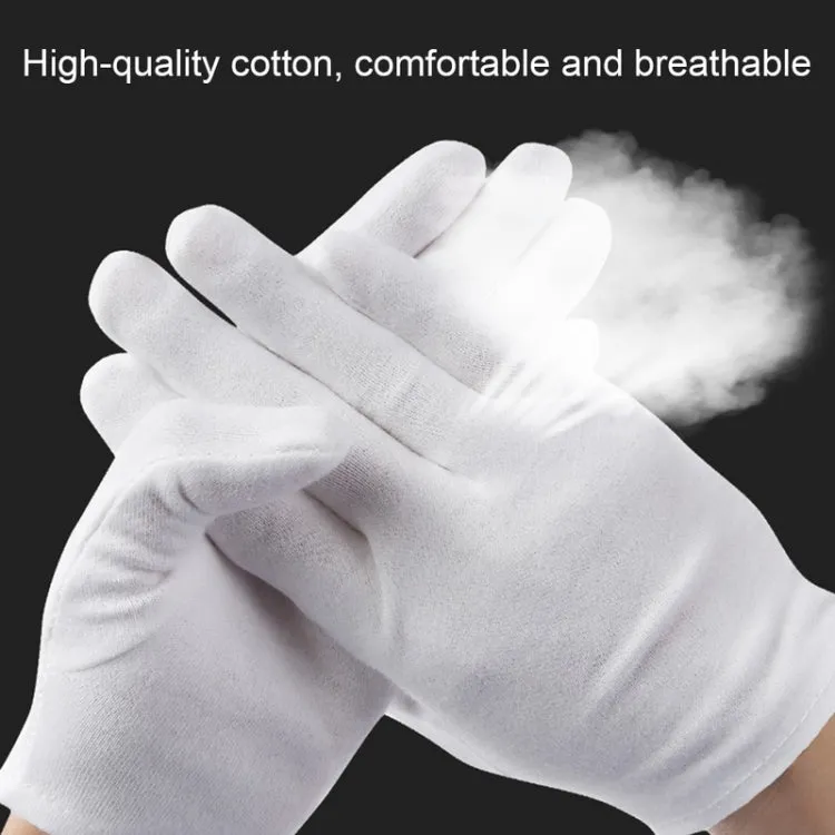 12 Pairs Pure Cotton Working Gloves, Thickened，Size：XL