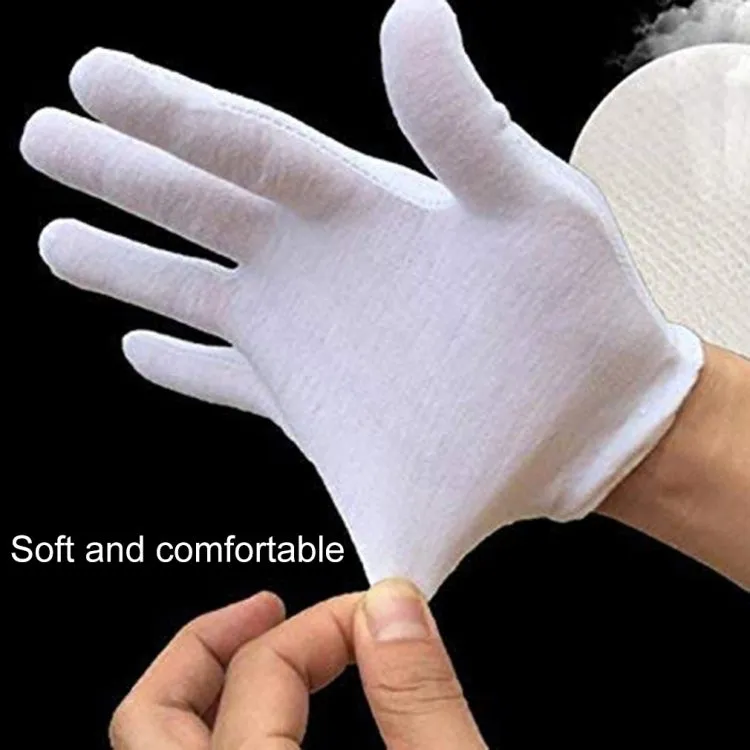 12 Pairs Pure Cotton Working Gloves, Thickened，Size：XL