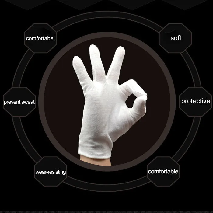 12 Pairs Pure Cotton Working Gloves, Thickened，Size：XL