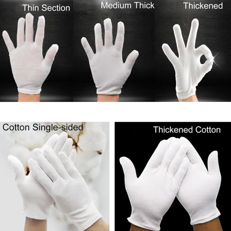 12 Pairs Pure Cotton Working Gloves, Thickened，Size：XL