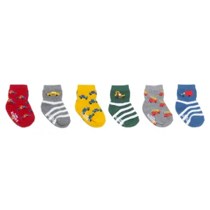 6pk Baby Boy Crew Socks - On the Move