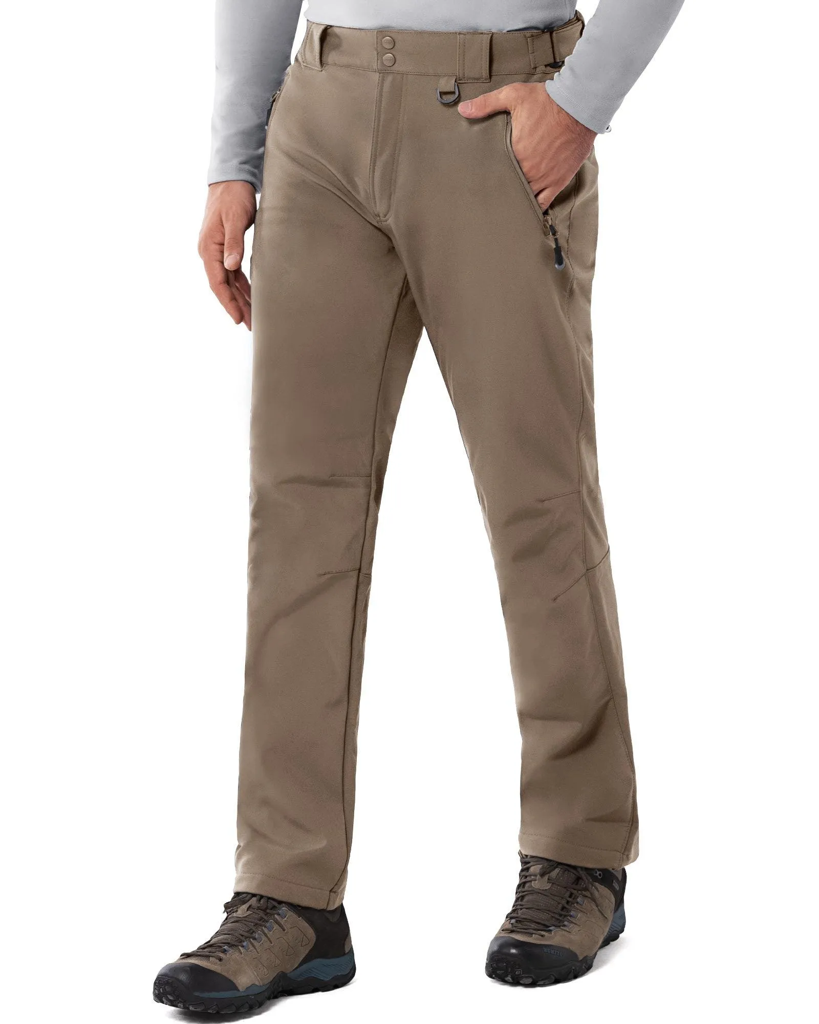 8000mm W/P Index Men’s Snow Fleece Lined Pants with 4 Pockets and Adjustable Waist