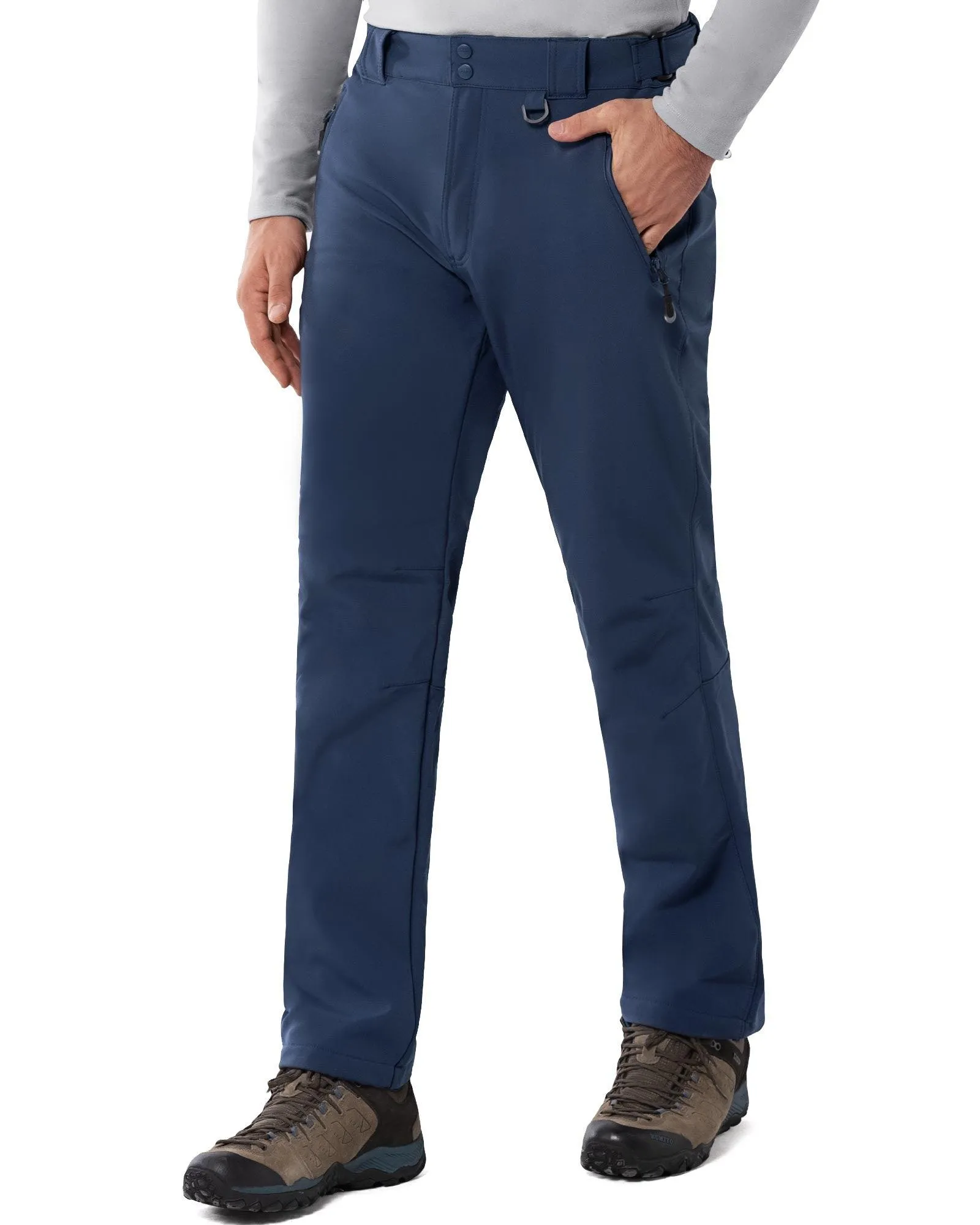 8000mm W/P Index Men’s Snow Fleece Lined Pants with 4 Pockets and Adjustable Waist