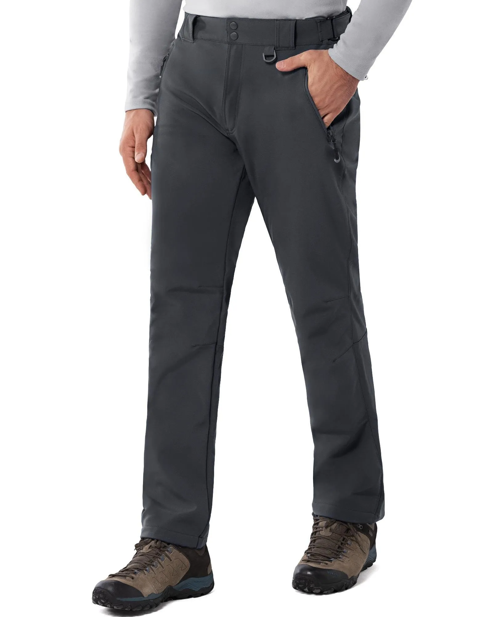 8000mm W/P Index Men’s Snow Fleece Lined Pants with 4 Pockets and Adjustable Waist