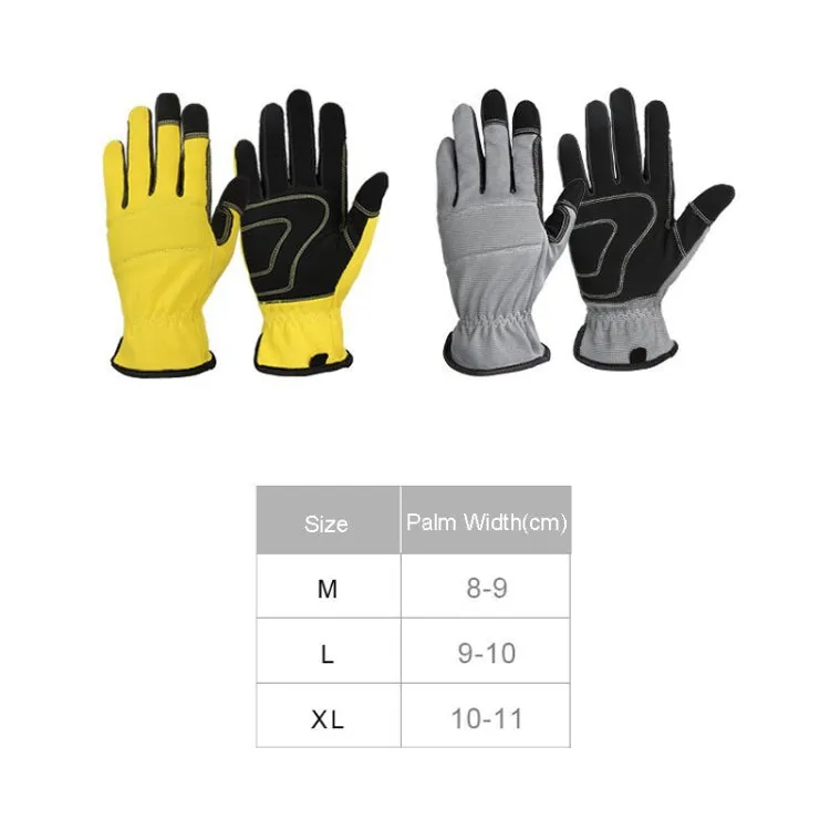 A9015 Gardening Work Touch Screen Stretch Breathable Labor Machinery Protection Gloves(L Gray)