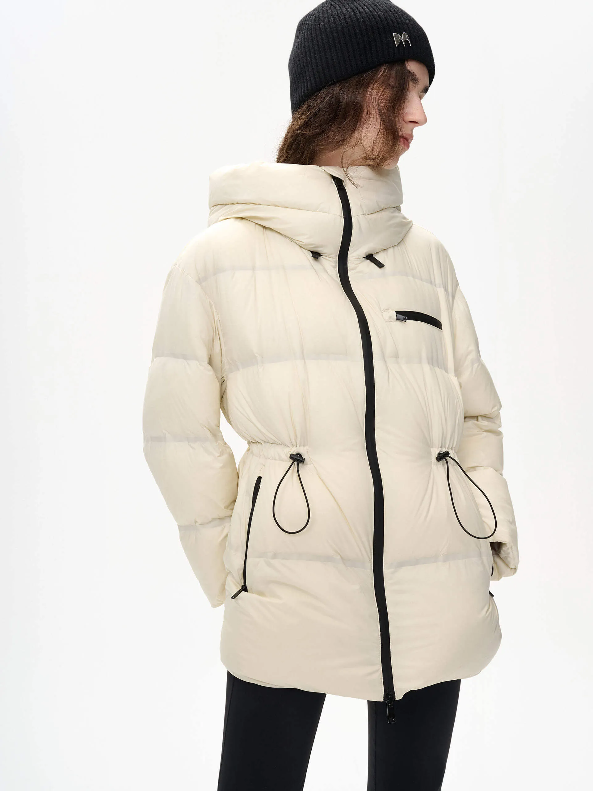 Adjustable Waist Puffer Coat