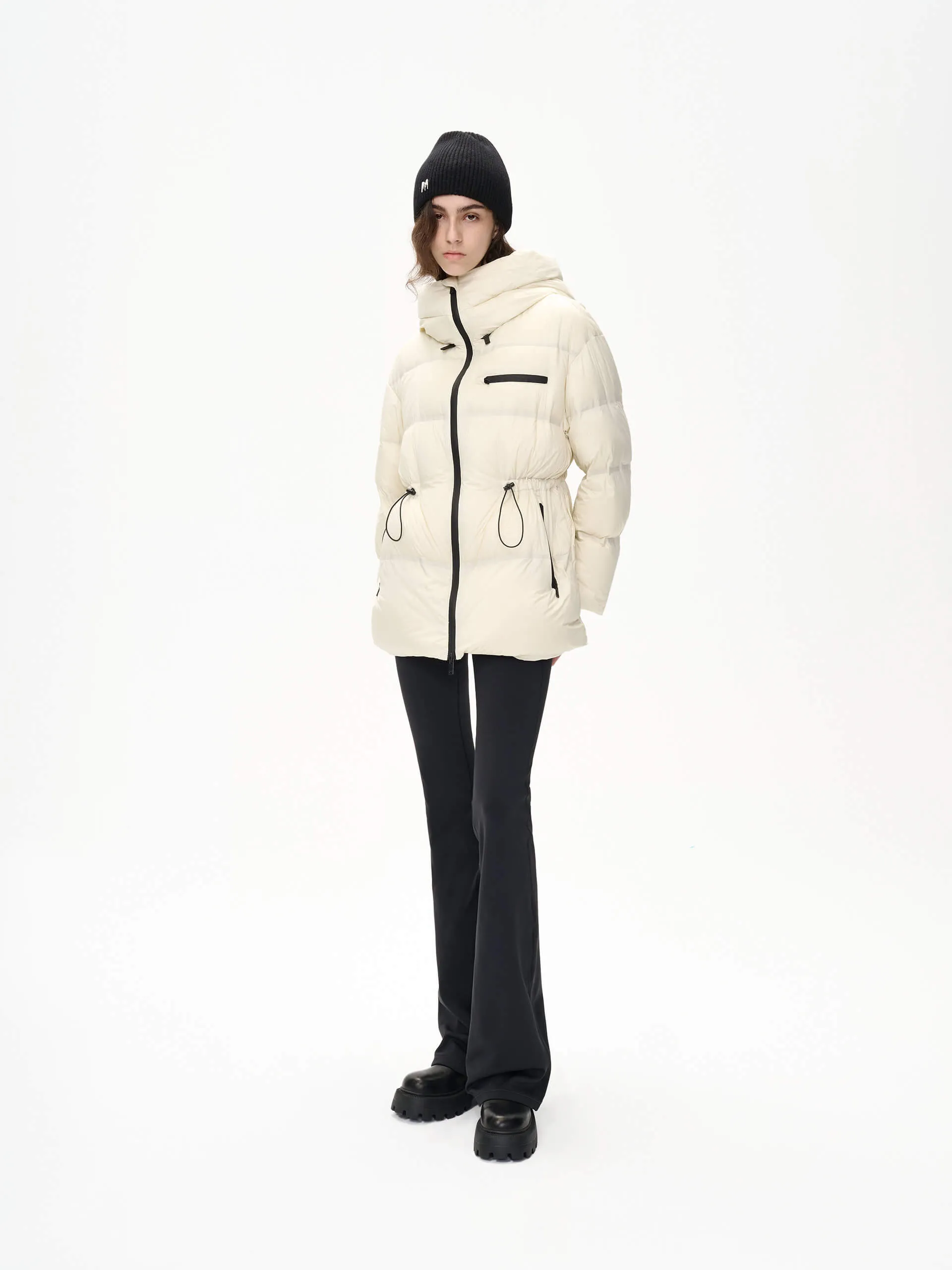 Adjustable Waist Puffer Coat