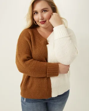 Aisha Colorblocked Sweater | Ivory