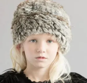 Appaman Girls Faux Fur Winter Hat Beanie Kids Chic Rambler Hat (SZ L)