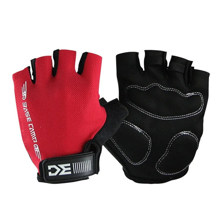 BaseCamp BC-204 Bicycle Half Finger Gloves Lycra Fabric Cycling Gloves, Size: XL(Red)