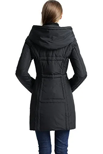 BGSD Women's "Whitney" Water Resistant Down Puffer Coat - Black M