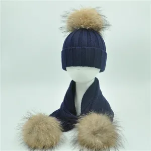 Blue Beanie & Scarf Kids Set