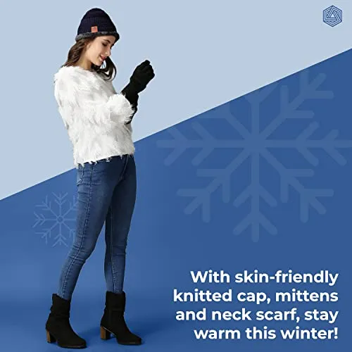 Boldfit Winter Wear for Women Winter Cap for Men Woolen Cap for Men Beanie Cap for Men Winter Gloves for Men Winter Clothing Set for Women & Men. Mufflers for Men Neck Warmer Winter Clothes for Women