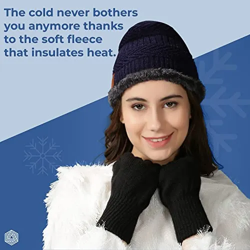 Boldfit Winter Wear for Women Winter Cap for Men Woolen Cap for Men Beanie Cap for Men Winter Gloves for Men Winter Clothing Set for Women & Men. Mufflers for Men Neck Warmer Winter Clothes for Women