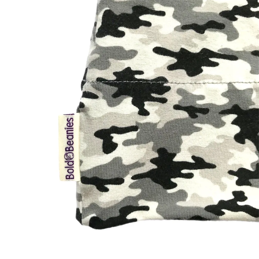 Camouflage Mens Chemo Beanie Hat Grey