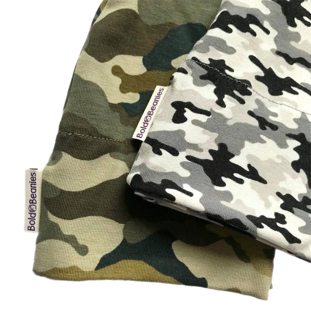 Camouflage Mens Chemo Beanie Hat Grey