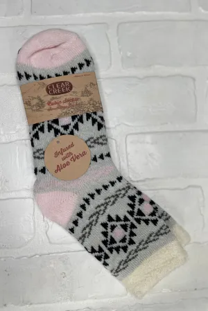 CC Pink Aztec Aloe Socks