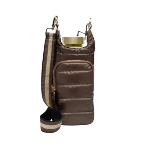 Chocolate Brown Shiny HydroBag® with Brown and Gold Strap