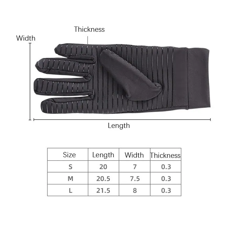 Copper Fiber Pressure Sports Fitness Anti-Slip Gloves, Size: S