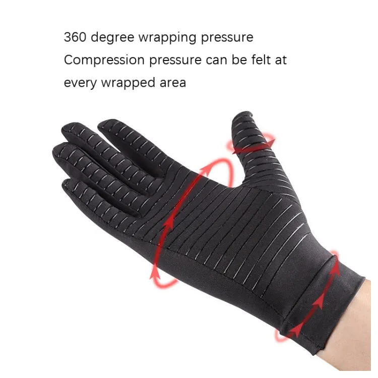 Copper Fiber Pressure Sports Fitness Anti-Slip Gloves, Size: S