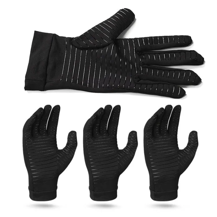 Copper Fiber Pressure Sports Fitness Anti-Slip Gloves, Size: S