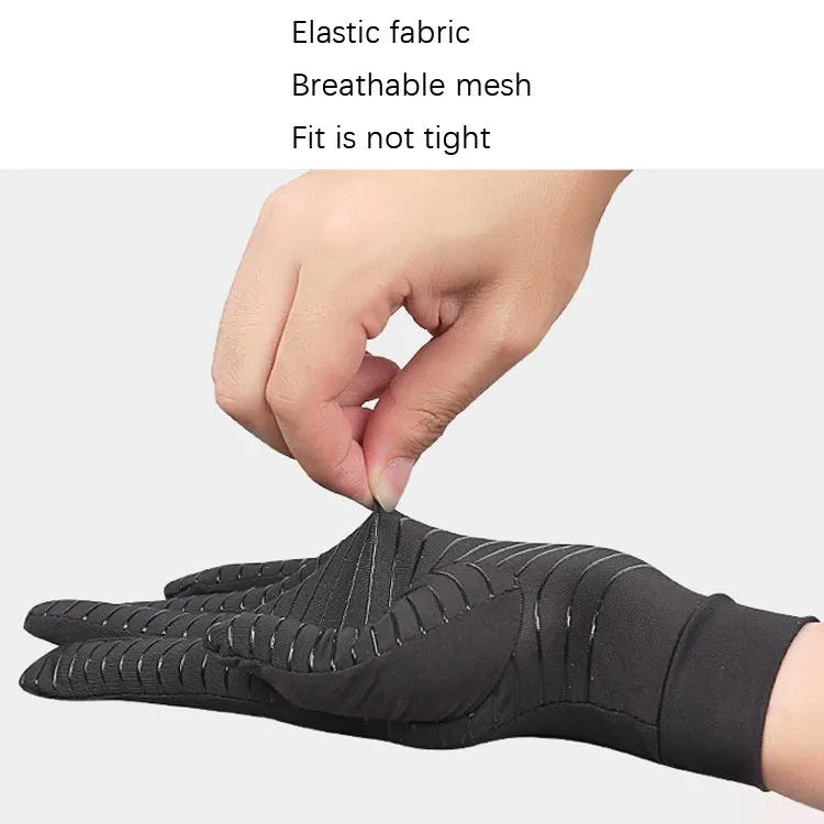 Copper Fiber Pressure Sports Fitness Anti-Slip Gloves, Size: S