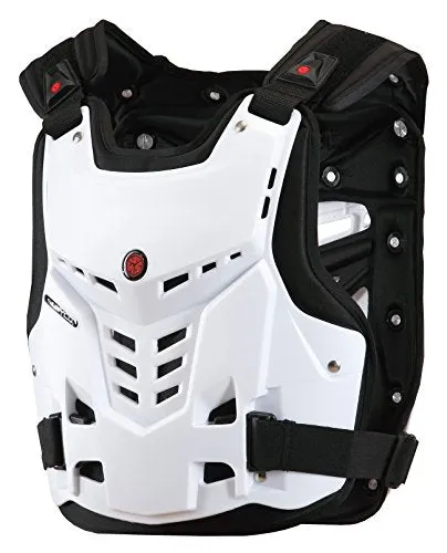 CRAZY AL’S SCOYCO AM05 Body Armor Professional Motorcycle Motocross Racing Protective Body Armour Armor Jacket Guard Motobike Bicycle Cycling Riding Motocross Gear (M, White)