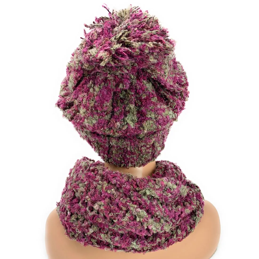 Empire Cove 2 Piece Knit Cuff Beanie Scarf Gift Set Pom Pom Winter