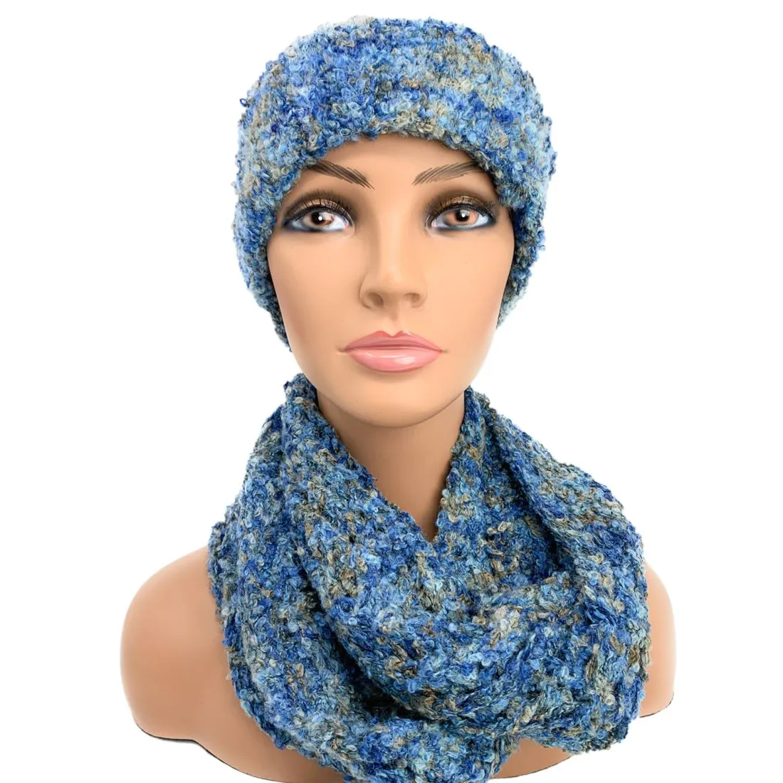 Empire Cove 2 Piece Knit Cuff Beanie Scarf Gift Set Pom Pom Winter