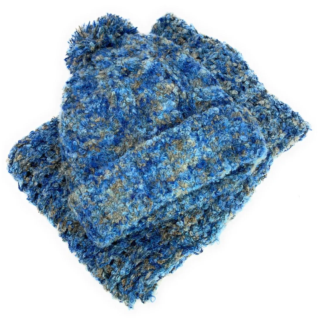 Empire Cove 2 Piece Knit Cuff Beanie Scarf Gift Set Pom Pom Winter