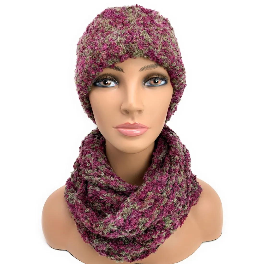 Empire Cove 2 Piece Knit Cuff Beanie Scarf Gift Set Pom Pom Winter