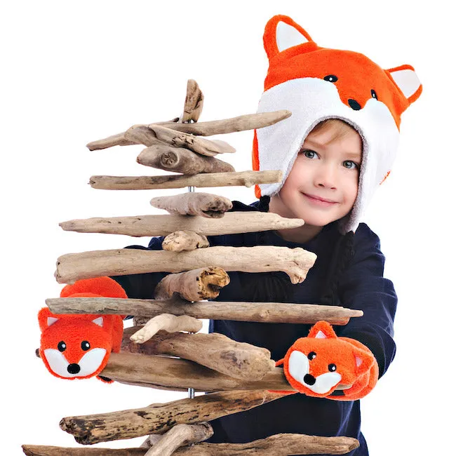 flapjacks kids winter hat raccoon/fox