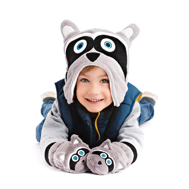 flapjacks kids winter hat raccoon/fox