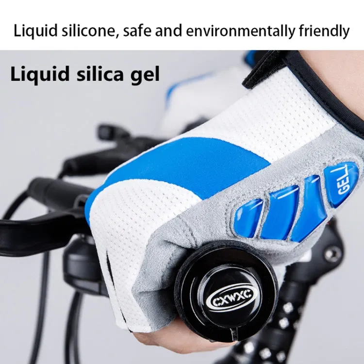 GIYO S-14 Bicycle Half Finger Gloves GEL Shock Absorbing Palm Pad Gloves, Size: S(Blue)