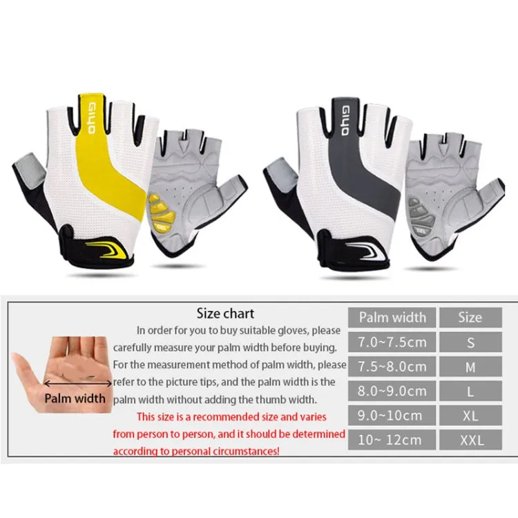 GIYO S-14 Bicycle Half Finger Gloves GEL Shock Absorbing Palm Pad Gloves, Size: S(Blue)