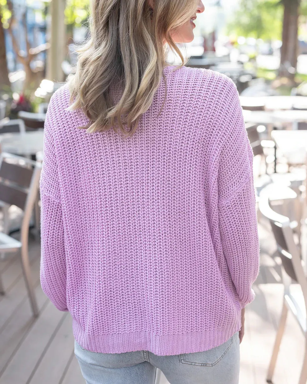 Grace & Lace Boyfriend Slouchy Knit Sweater - Orchid