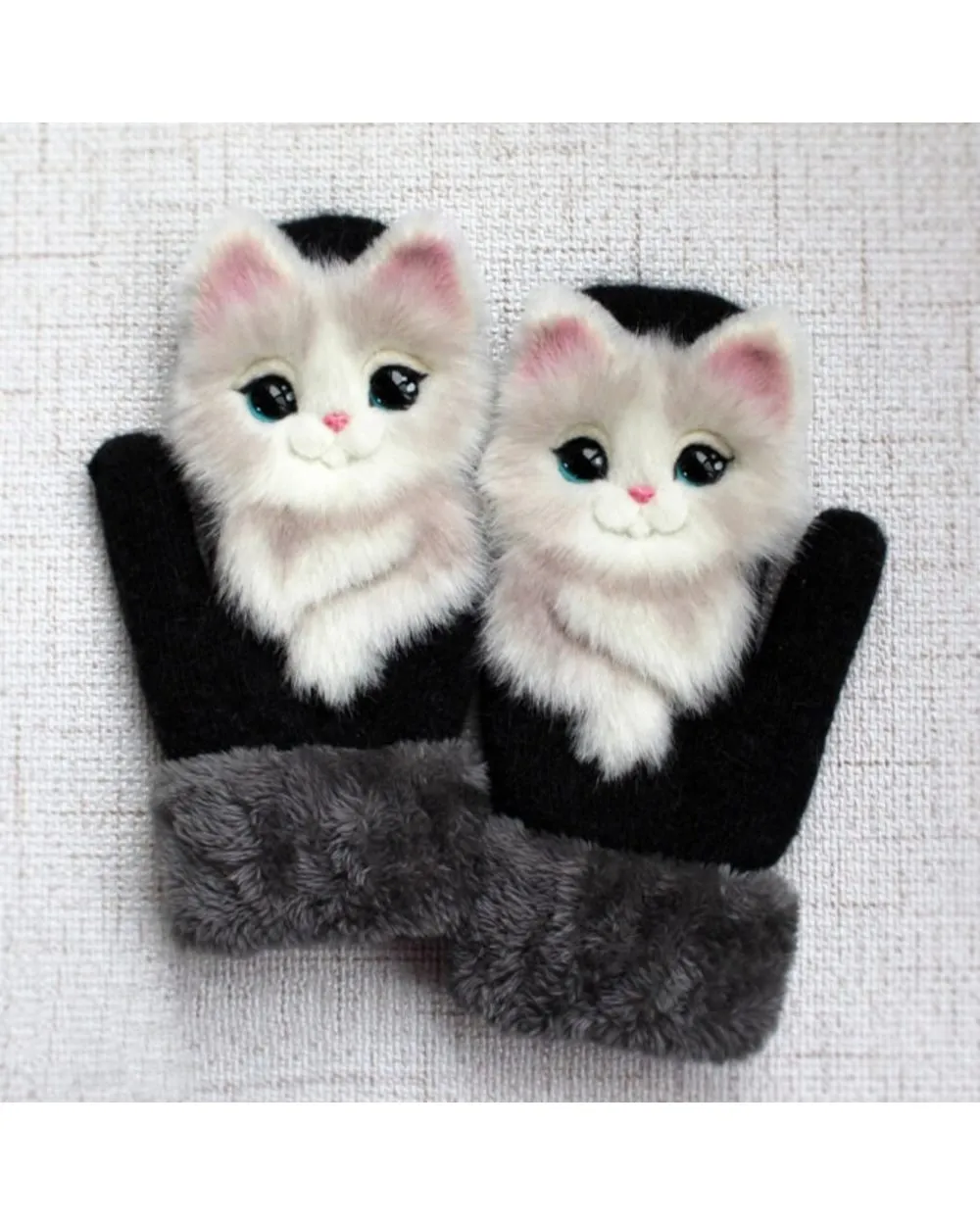 Hand-knitted Animal Mittens