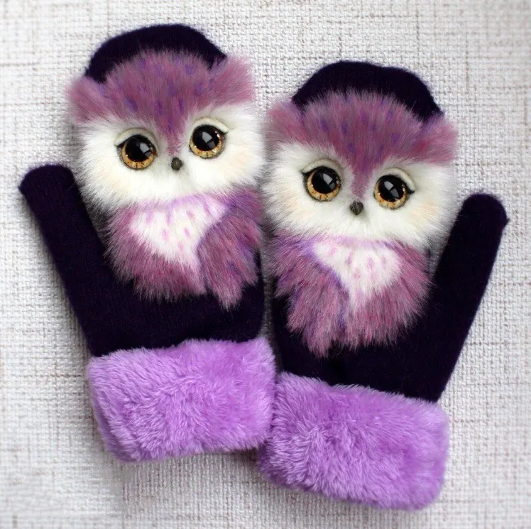 Hand-knitted Animal Mittens