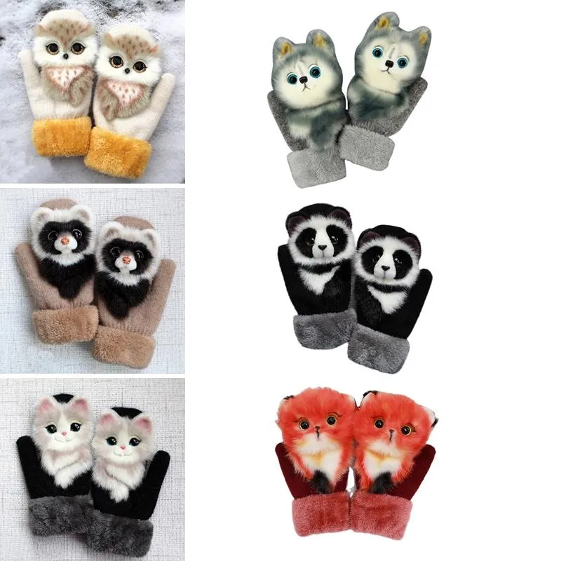 Hand-knitted Animal Mittens