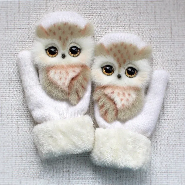 Hand-knitted Animal Mittens