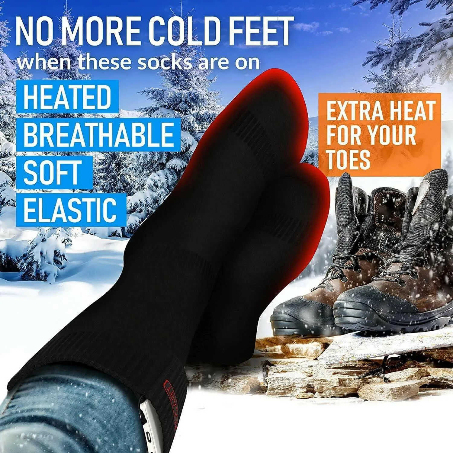 Heated Socks for Men and Women Rechargeable   Electric Battery Thermal