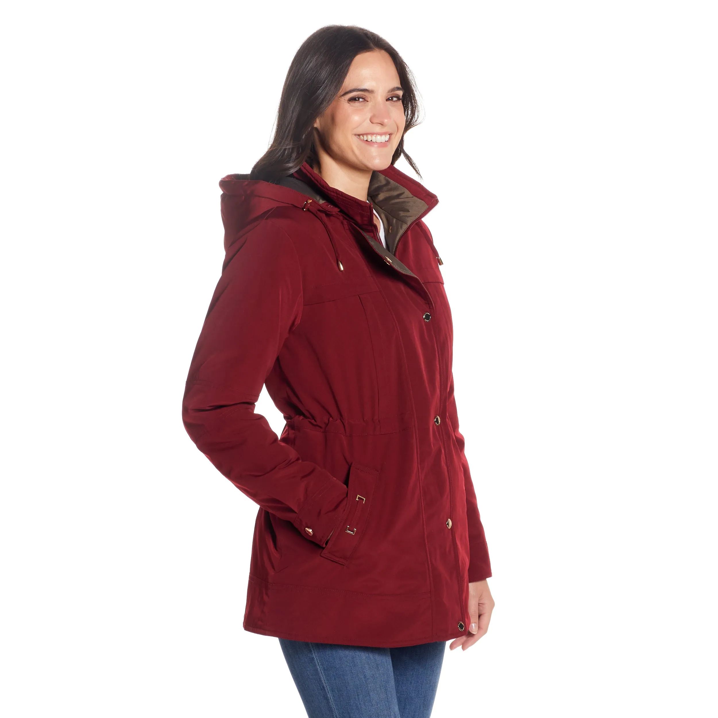 Hooded Polyfill Soccer Mom with scaf