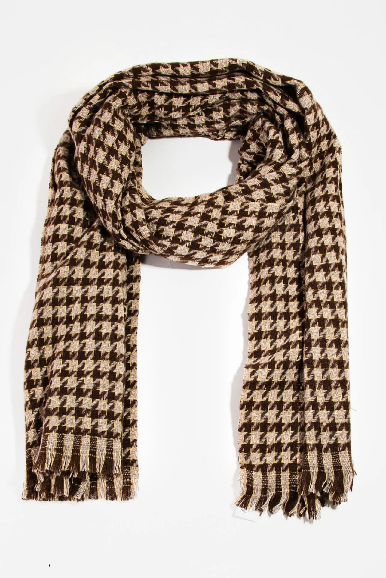 Kaylie Houndstooth Print Scarf