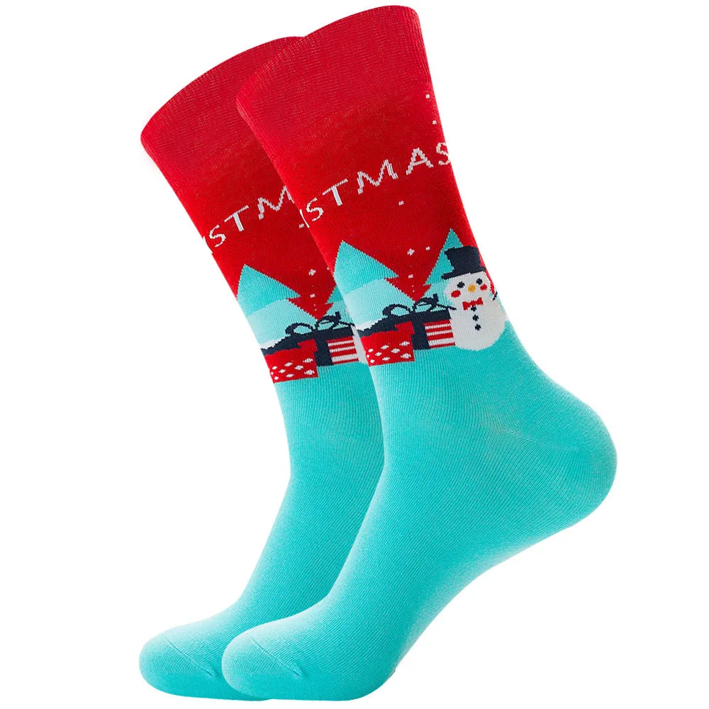 Men's Socks Santa Claus Moose Men's Mid-tube Socks Tide Cotton Socks