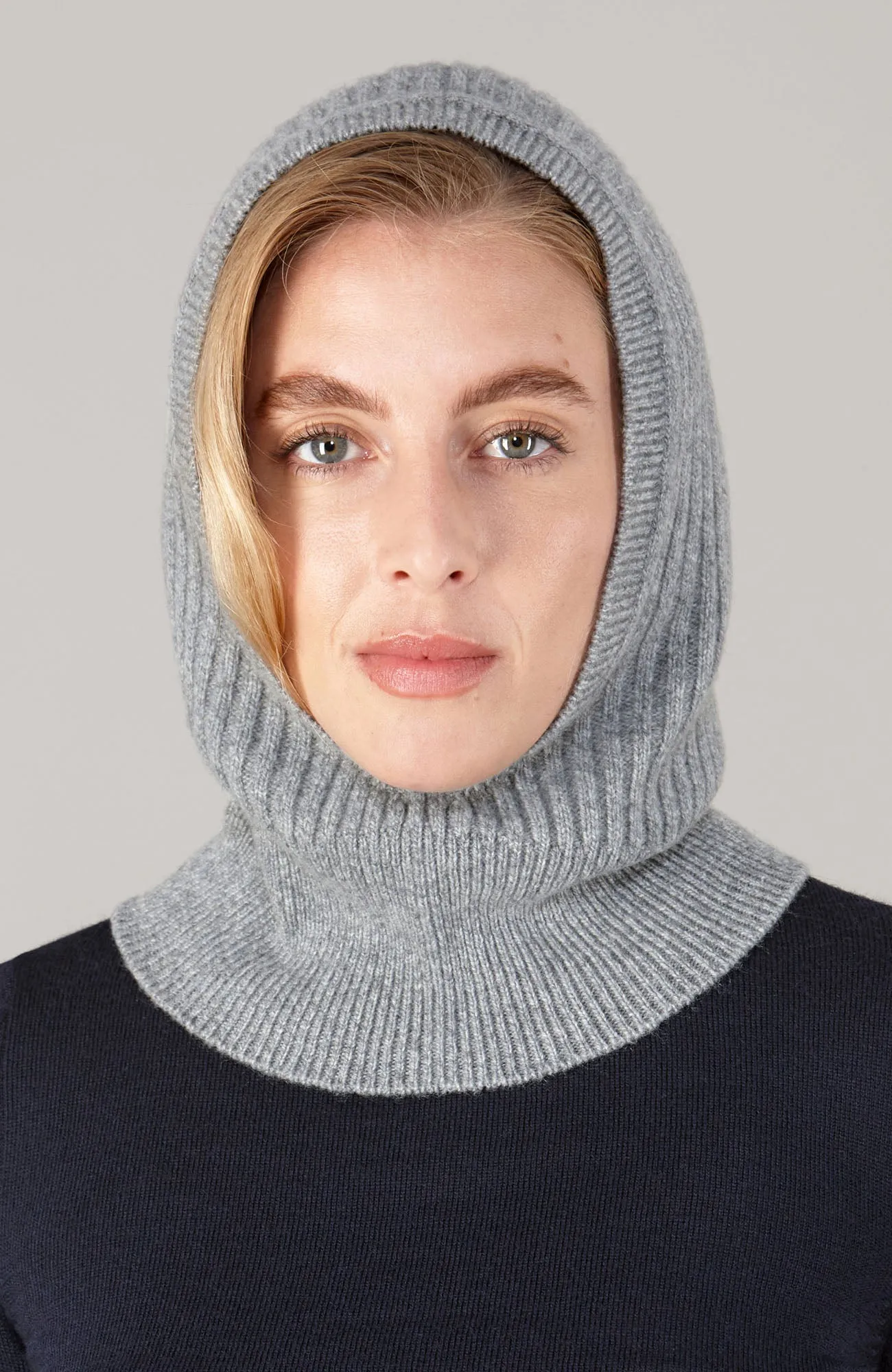 Merino Cashmere Ribbed Open Face Balaclava